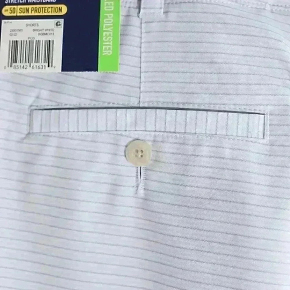 NWT Ben Hogan Perf. UPF 50 Sun Protect Size 36 white/grey stripe golf shorts - Picture 7 of 14